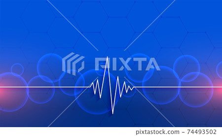 heartbeat line medical and healthcare blue background design 74493502