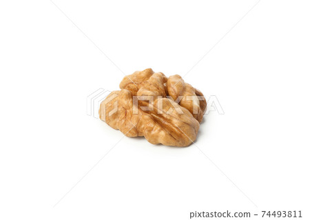Single tasty walnut isolated on white background Single tasty walnut isolated on white background 74493811