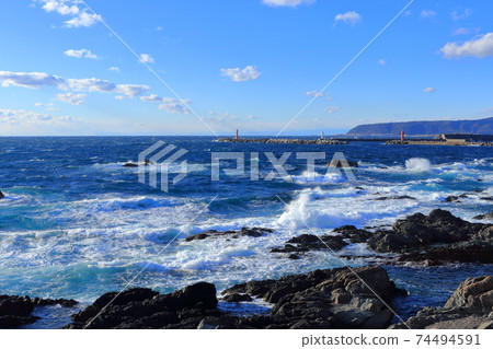 室戶岬海岸景觀冬季（高知縣室戶市） 74494591