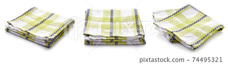 Cotton napkins isolated on white 74495321