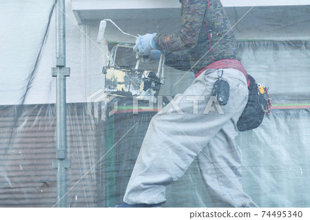 A paint shop that paints the exterior walls of a house A paint shop that paints the exterior walls of a house 74495340