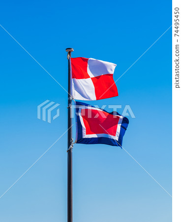 International maritime signal flags "U" "W" Harbor view park 74495450