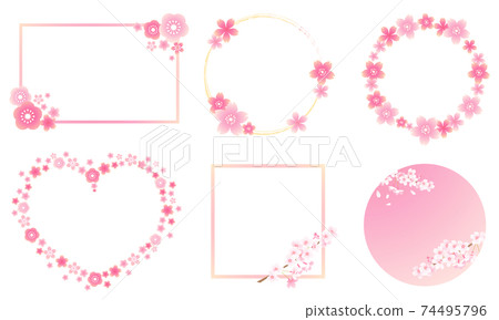 Vector illustration of cherry blossom frame Vector illustration of cherry blossom frame 74495796