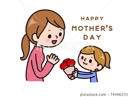 母親節康乃馨傳遞給女孩的信息 74496233