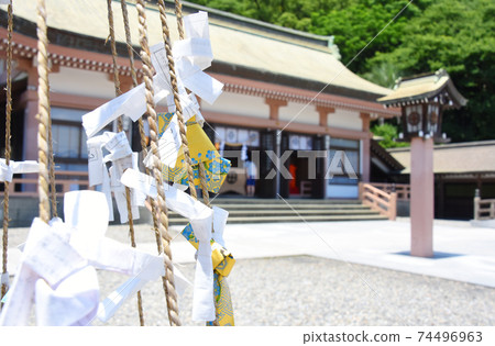 Omikuji tied to Terukuni Shrine in Kagoshima City Omikuji tied to Terukuni Shrine in Kagoshima City 74496963
