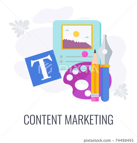 Content Marketing Infographics Icon. Successful content marketing strategy. 74498491