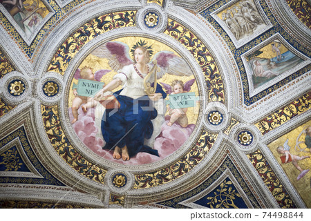 Vatican,Italy-April 04,2014: Ancient frescoes   74498844
