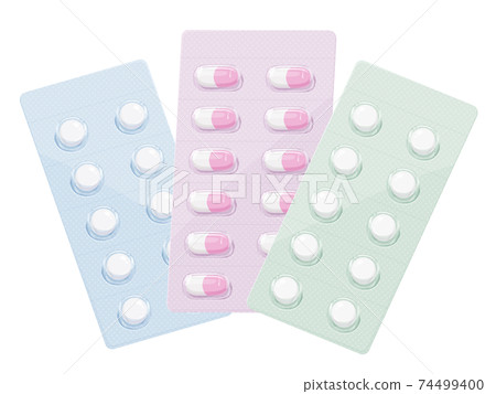 Illustration of medicine_tablet and capsule sheet 74499400