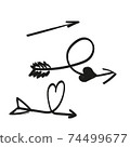 abstract black hand drawn arrows Cupid set isolated on white 74499677