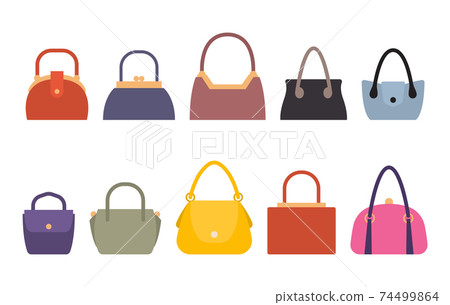 Set of Women Bags Stylish Accessory Females Vector 74499864