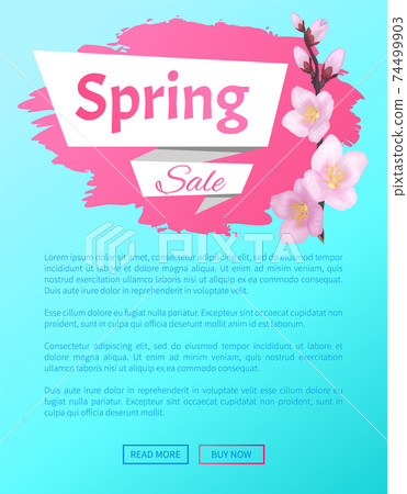 Spring Sale Advertisement Label Branch of Sakura Spring Sale Advertisement Label Branch of Sakura 74499903