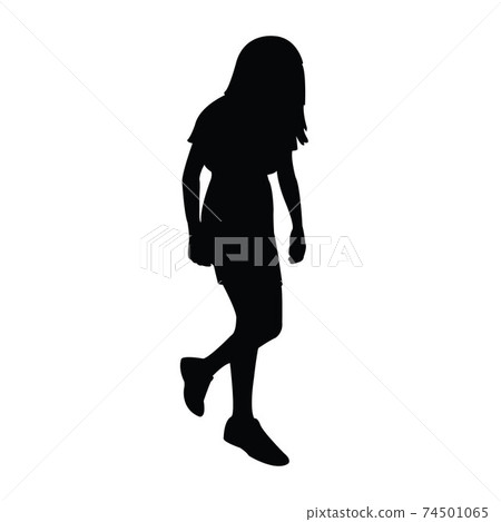 a girl walking body silhouette vector - Stock Illustration [74501065 ...