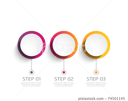 Modern 3D infographic template with 3 steps.... - Stock Illustration ...