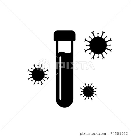 Covid pcr test vector icon. Corona virus covid19 tube test medical laboratory Covid pcr test vector icon. Corona virus covid19 tube test medical laboratory 74501922