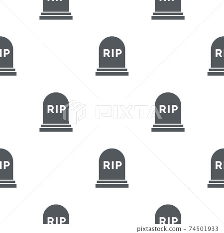Rip grave vector seamless background. Tombstone Gravestone rest in peace flat funeral symbol Rip grave vector seamless background. Tombstone Gravestone rest in peace flat funeral symbol 74501933