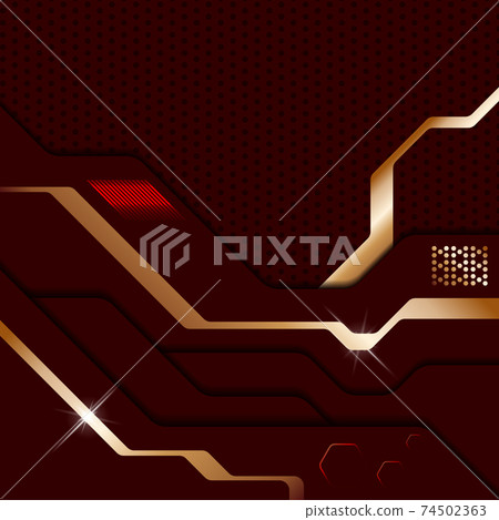 Abstract modern dark red metallic background. Sci-fi techno style layered plates. Abstract modern dark red metallic background. Sci-fi techno style layered plates. 74502363