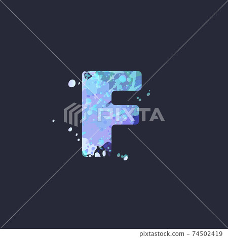 Bold letter F Winter season frost design 74502419