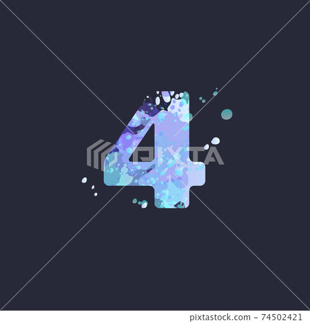Bold number 4 Winter season frost design Bold number 4 Winter season frost design 74502421