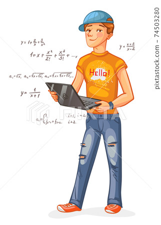 Programmer with a laptop Programmer with a laptop 74503280