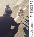 柴犬和他最喜歡的爺爺打招呼 74503372