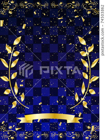 月桂樹冠框架五彩紙屑檢查器背景 插圖素材 圖庫