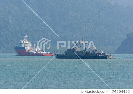 Royal Thai Navy high-speed craft Chonburi and Royal Malaysian Navy submarine rescue ship Mega Bacti Royal Thai Navy high-speed craft Chonburi and Royal Malaysian Navy submarine rescue ship Mega Bacti 74504433