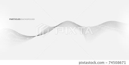 Abstract black dots particles flowing wavy... - Stock Illustration ...
