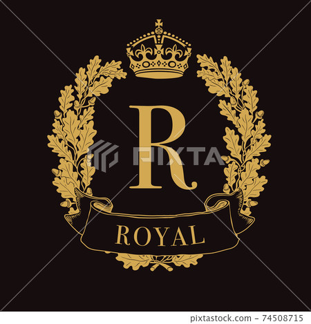Royal coat of arms - heraldic golden emblem... - Stock Illustration ...