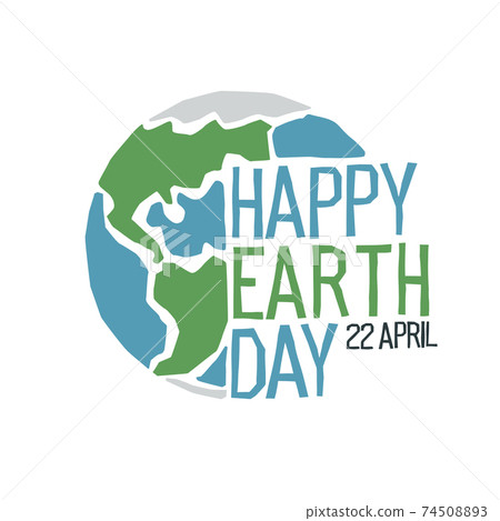 Happy Earth Day logo Design Template. Vector illustration, isolated om white 74508893