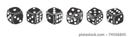Dice to gamble. Vector doodle set 74508895