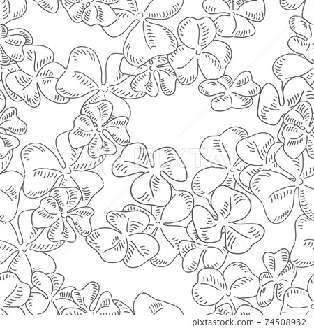 Clover field seamless pattern. Ireland theme vector background 74508932