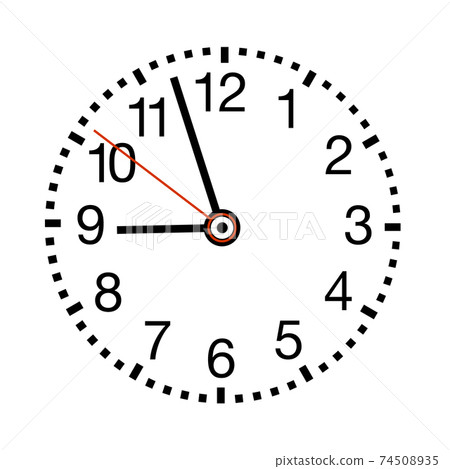 Classic clock illustration. Isolated on white background, arrows in separate layer. 74508935