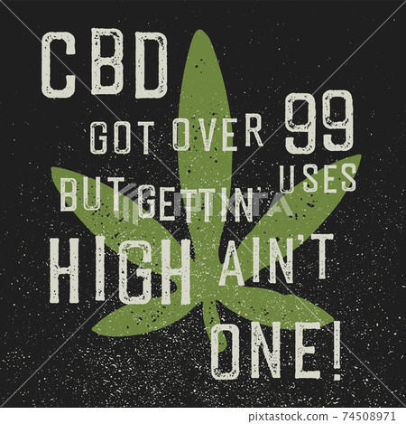 CBD quote poster. Hemp leave symbol. On black grunge background. CBD quote poster. Hemp leave symbol. On black grunge background. 74508971