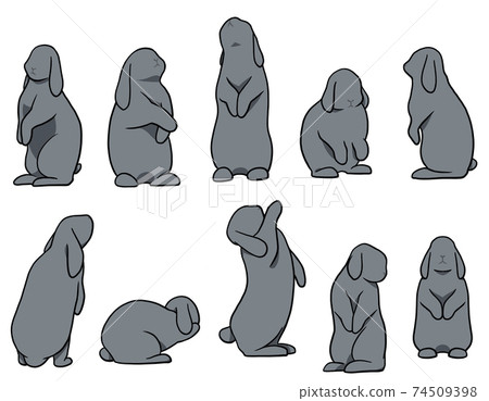 Standing Rabbit Tare Ear Blue Set Standing Rabbit Tare Ear Blue Set 74509398