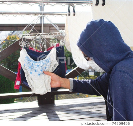 Suspicious person browsing women's underwear #1 74509496