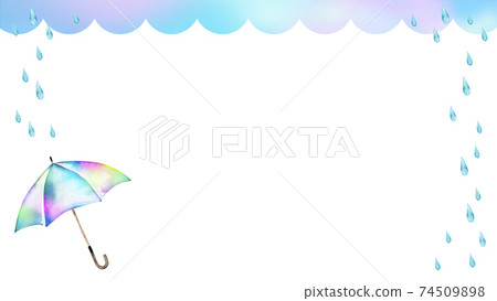 Rainy season umbrella background frame... - Stock Illustration [74509898] -  PIXTA