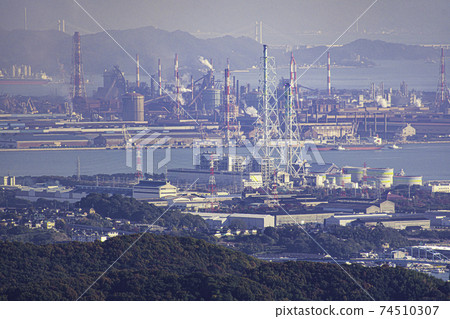 Tamashima Power Station from Yoshozan and JFE West Japan Works, Asakuchi City, Okayama Prefecture Tamashima Power Station from Yoshozan and JFE West Japan Works, Asakuchi City, Okayama Prefecture 74510307