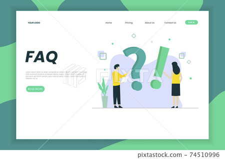 FAQ illustration landing page concept. That design can be used for websites, landing pages, UI, mobile applications, posters, banners FAQ illustration landing page concept. That design can be used for websites, landing pages, UI, mobile applications, posters, banners 74510996