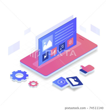 isometric, vector, marketing 74511140