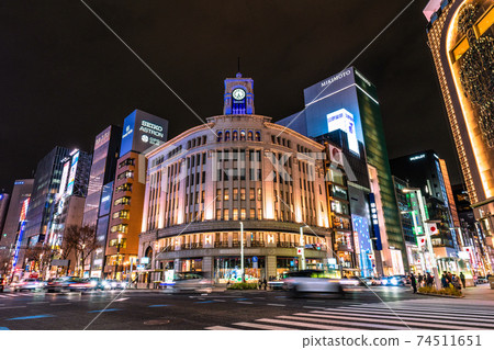 日本的東京都市風景明天的緊急宣言的決定。最多感染1591人。汽車等的流量恆定... =銀座6號 日本的東京都市風景明天的緊急宣言的決定。最多感染1591人。汽車等的流量恆定... =銀座6號 74511651