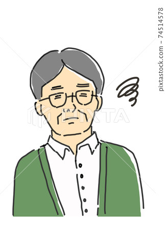 Illustration of a middle-aged man in trouble 74514578