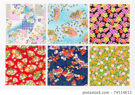 Chiyogami with autumn / winter image 74514613