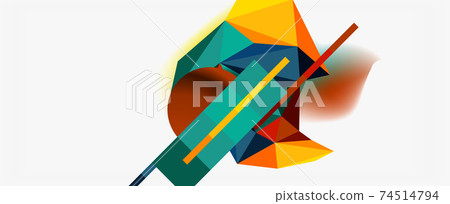 Trendy 3d geometric composition, design template for business or technology presentation, internet poster or web brochure cover Trendy 3d geometric composition, design template for business or technology presentation, internet poster or web brochure cover 74514794