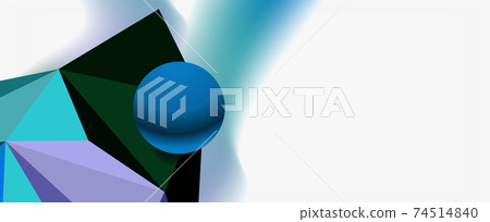 Trendy 3d geometric composition, design template for business or technology presentation, internet poster or web brochure cover 74514840