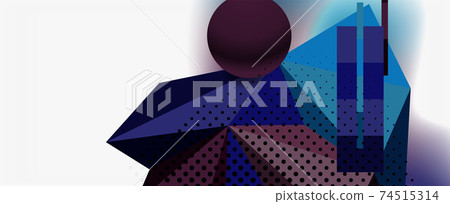Trendy 3d geometric composition, design template for business or technology presentation, internet poster or web brochure cover Trendy 3d geometric composition, design template for business or technology presentation, internet poster or web brochure cover 74515314