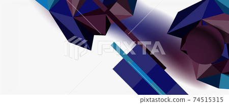 Trendy 3d geometric composition, design template for business or technology presentation, internet poster or web brochure cover Trendy 3d geometric composition, design template for business or technology presentation, internet poster or web brochure cover 74515315