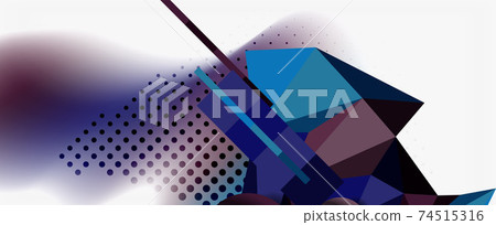 Trendy 3d geometric composition, design template for business or technology presentation, internet poster or web brochure cover 74515316