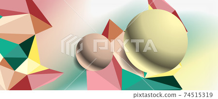 Trendy 3d geometric composition, design template for business or technology presentation, internet poster or web brochure cover 74515319