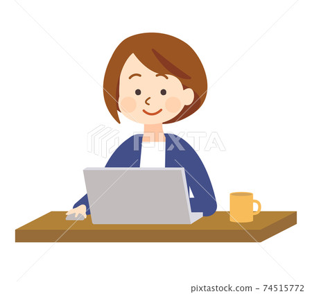操作筆記本電腦的女人 操作筆記本電腦的女人 74515772