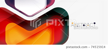 Vector 3d arrow geometric composition, abstract background for business or technology presentation, internet poster or web brochure cover, wallpaper 74515914